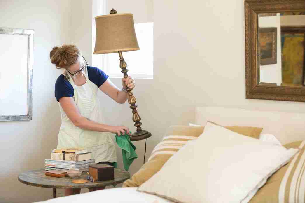 cleaning bedroom