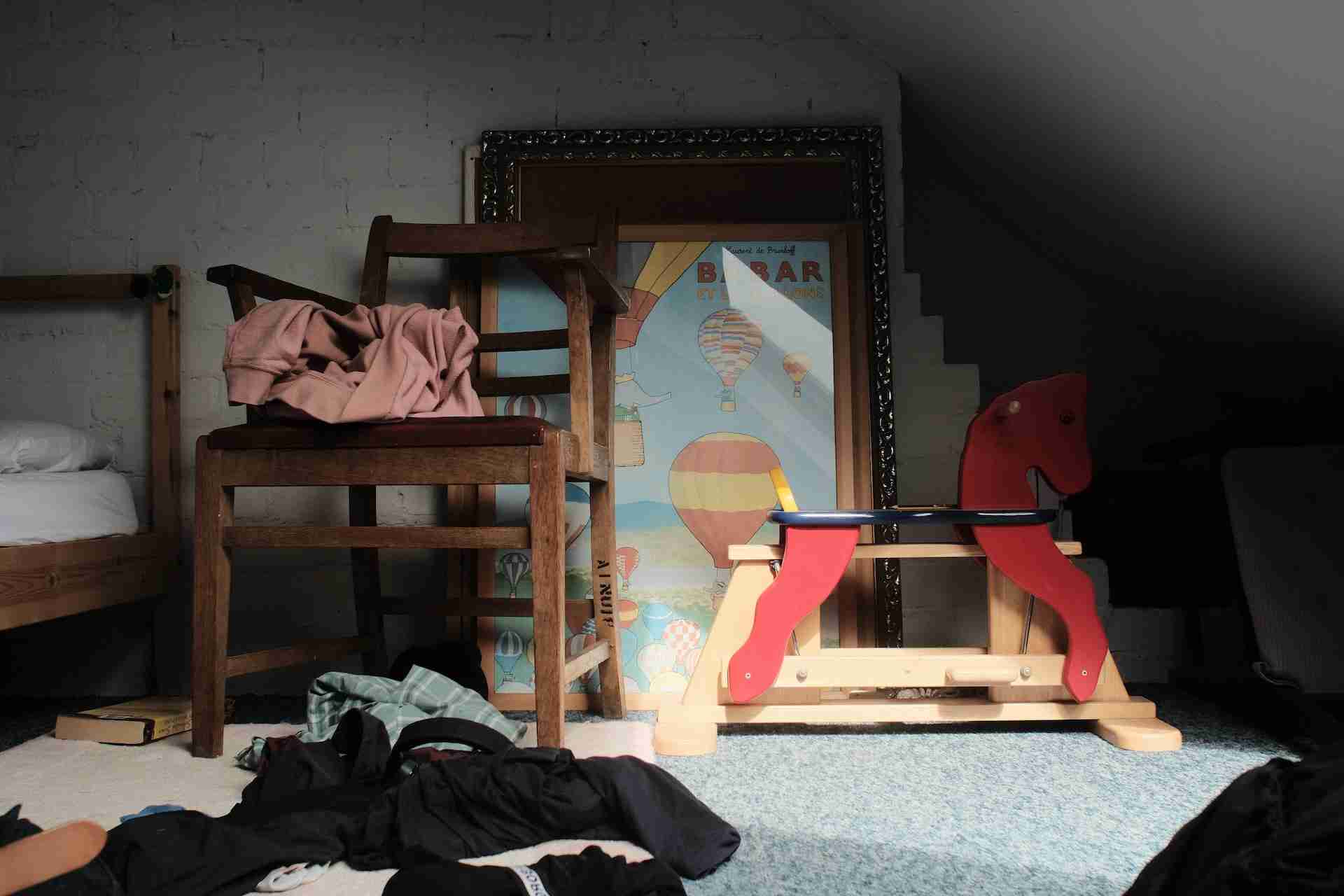 cluttered room